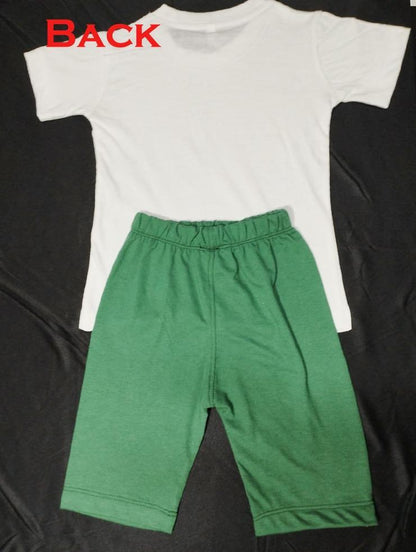 2 Pcs Unisex Cotton Printed Shirt And Shorts Set