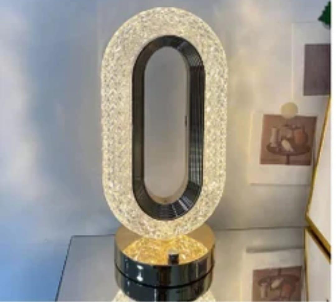 Rechargeable Crystal Oval Table Lamp Multicolor Touch Control