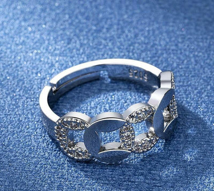 Adjustable Silver Plated Ring for Women