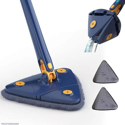 Compact Blue Mop with Microfiber Pads for Home Office