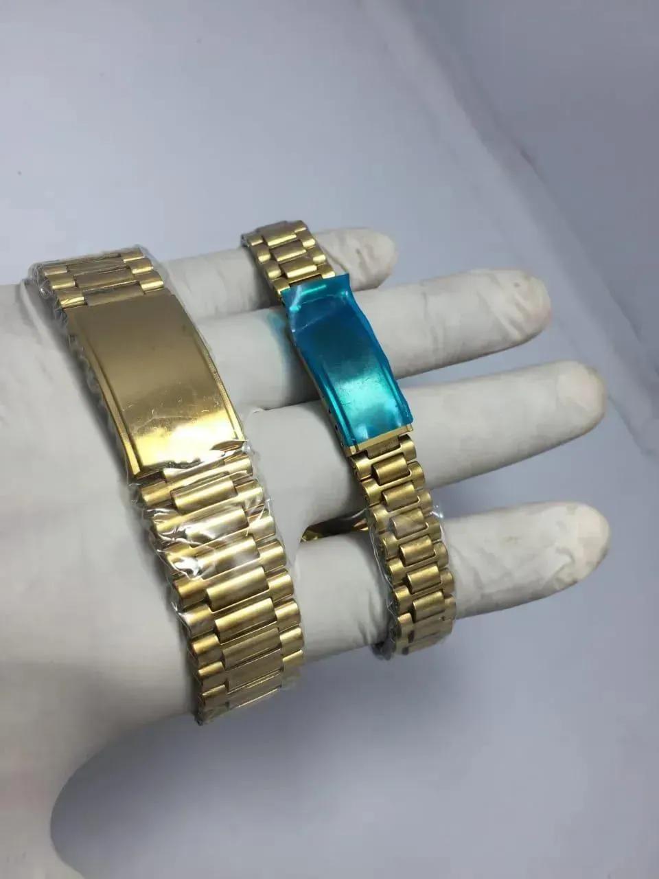 Gold Couple Watches Set Rose Gold Chain Strap 2 Pcs