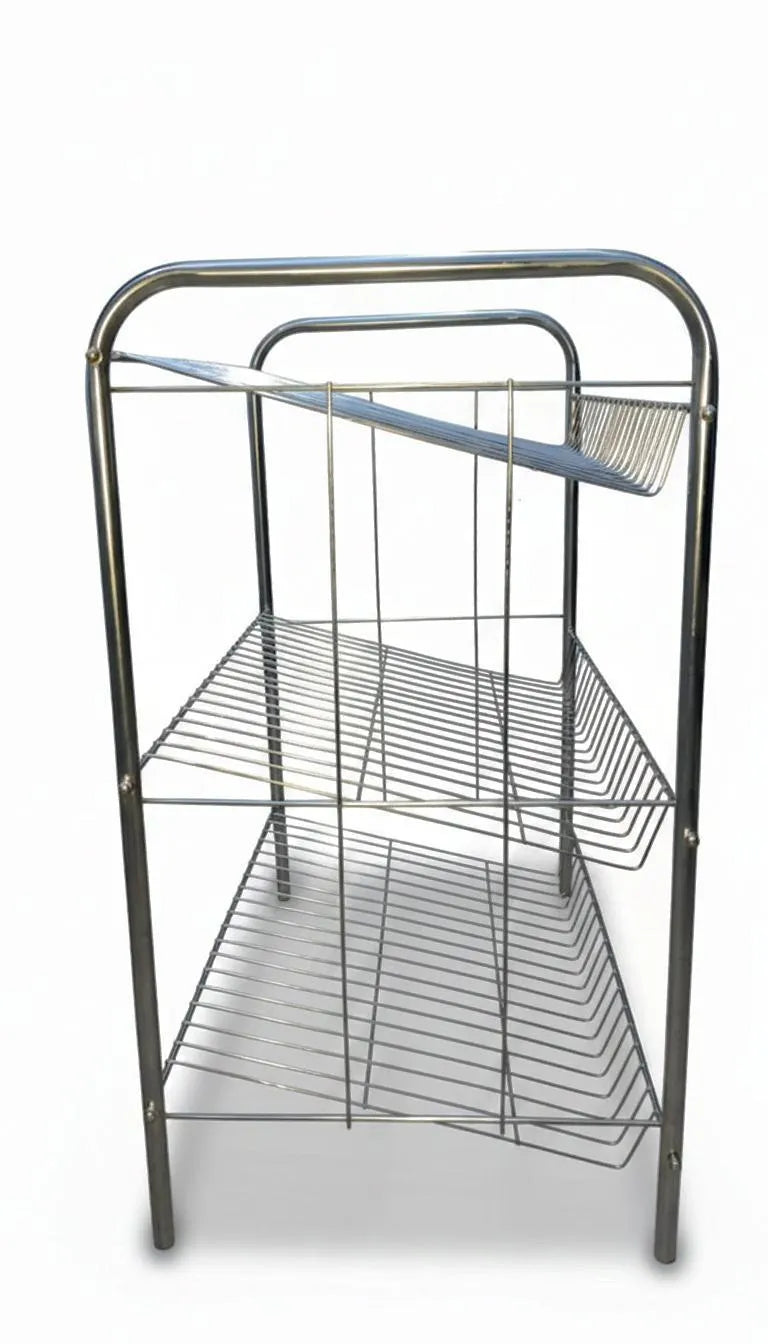 3-Tier Stainless Steel Shoe Rack Silver Minimalist