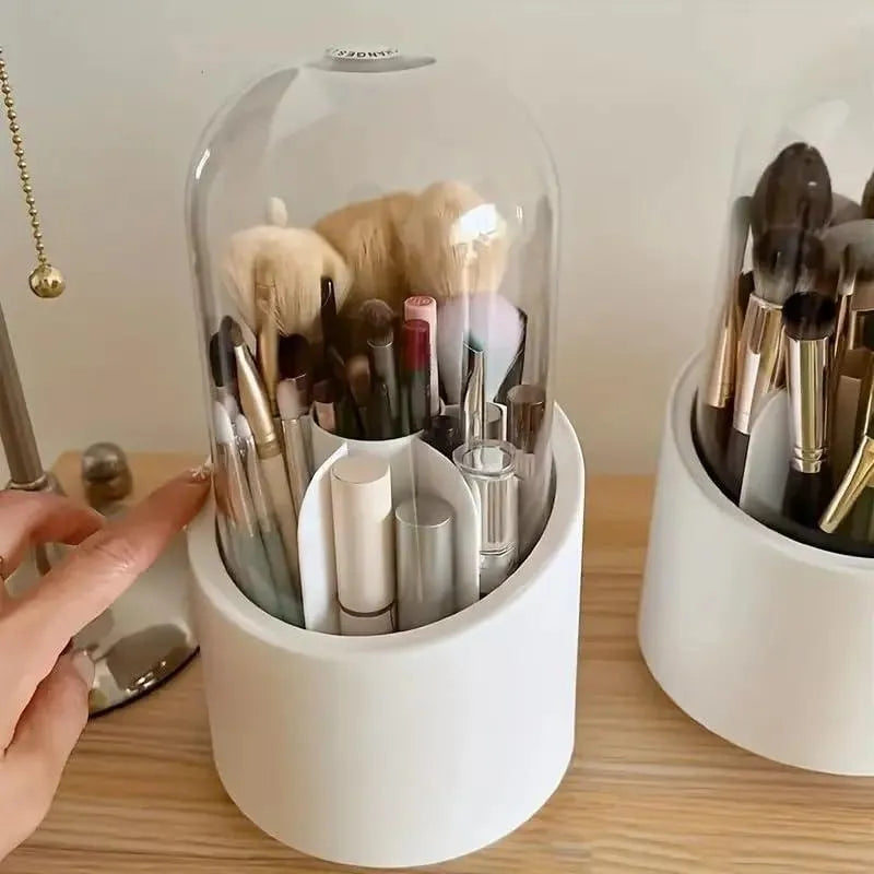 360 Degree Makeup Brush Organizer White ABS