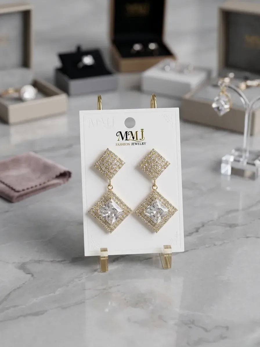 Gold Plated Crystal Earrings for Women