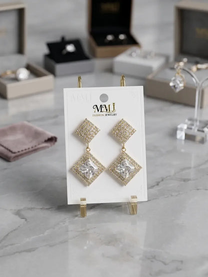 Gold Plated Crystal Earrings for Women