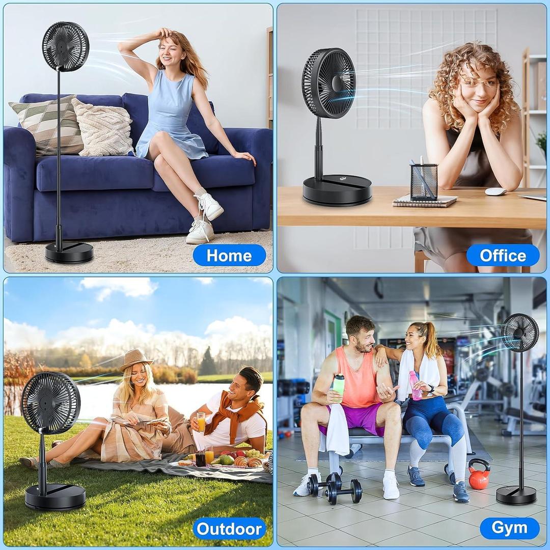 Rechargeable Desk Fan Green 20W Portable