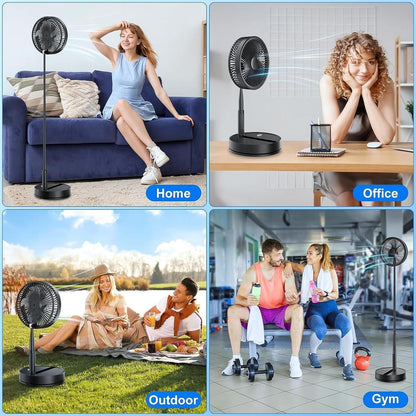 Rechargeable Desk Fan Green 20W Portable