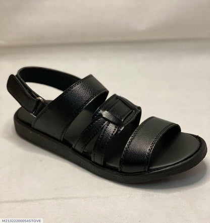 Black Leather Sandals for Men Women Pakistan Warm Weather