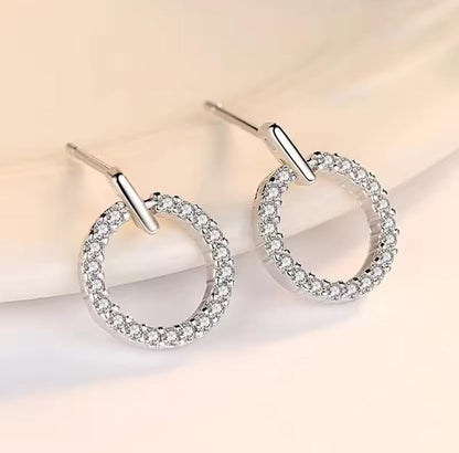 ZVT-168 Circle Zircon Korean Earrings – Elegant Fashion Jewellery, Stylish Accessory for Women