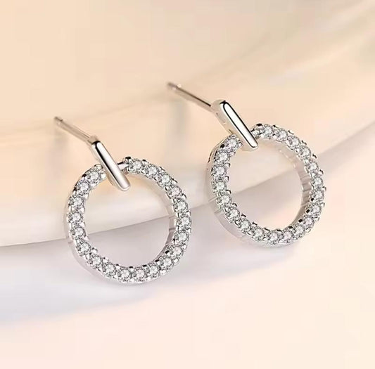 ZVT-168 Circle Zircon Korean Earrings – Elegant Fashion Jewellery, Stylish Accessory for Women