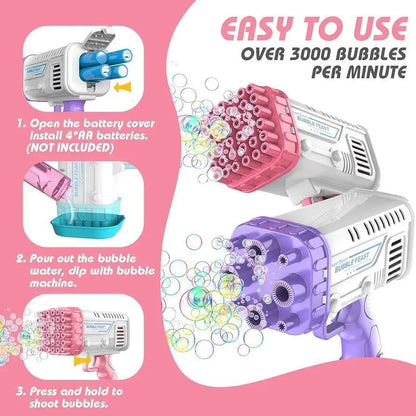 Bubble Gun with 36 Hole Switch for Kids & Adults