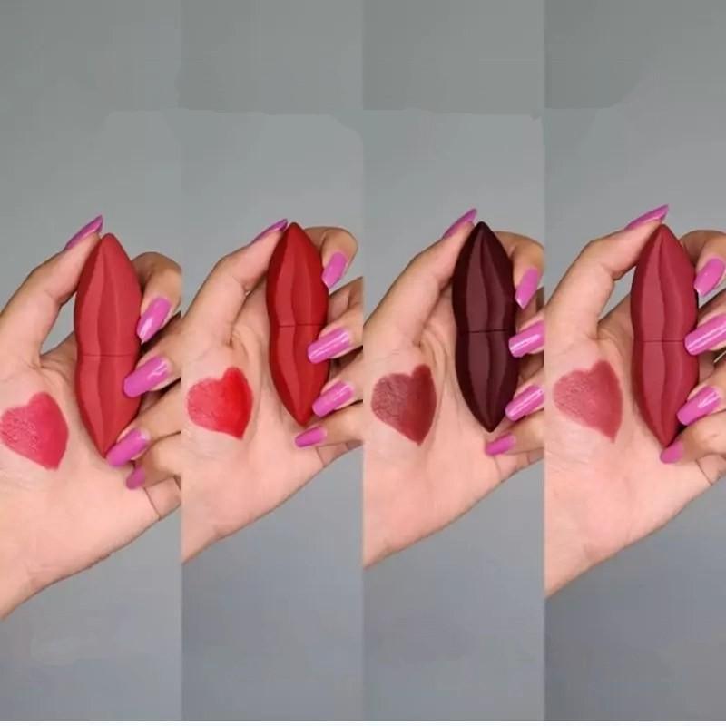 Premium Red Lipstick Set 3 Shades Glossy Long Lasting