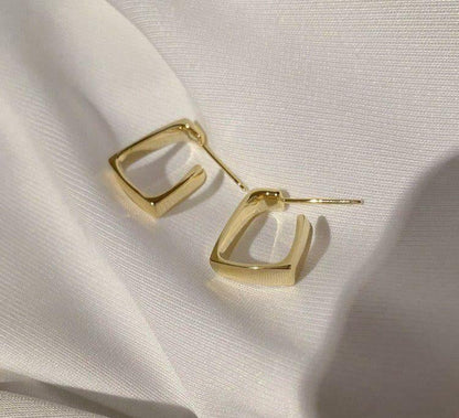 Square Ear Loppers Golden Plated Lightweight Daily Wear