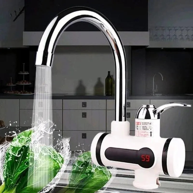 Electric Hot Water Faucet with Digital Display for Kitchen