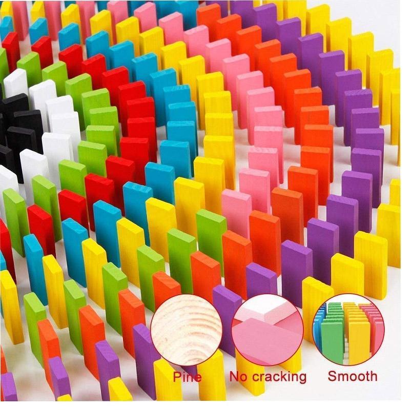 Wooden Dominos Set for Kids Color Matching & Learning