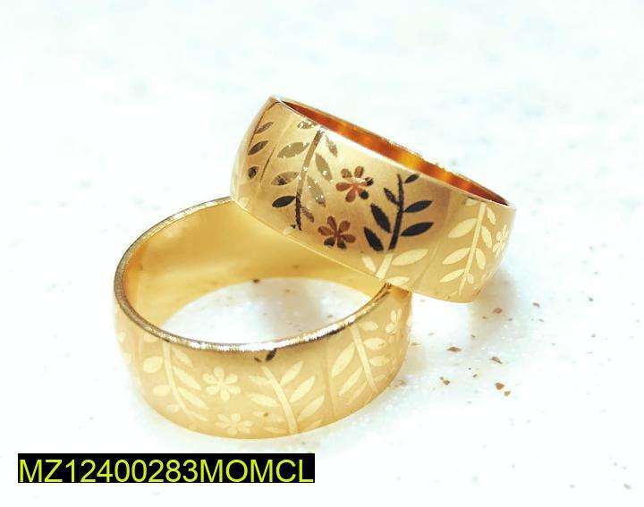 Gold Floral Engraved Rings for Pakistani Men Women