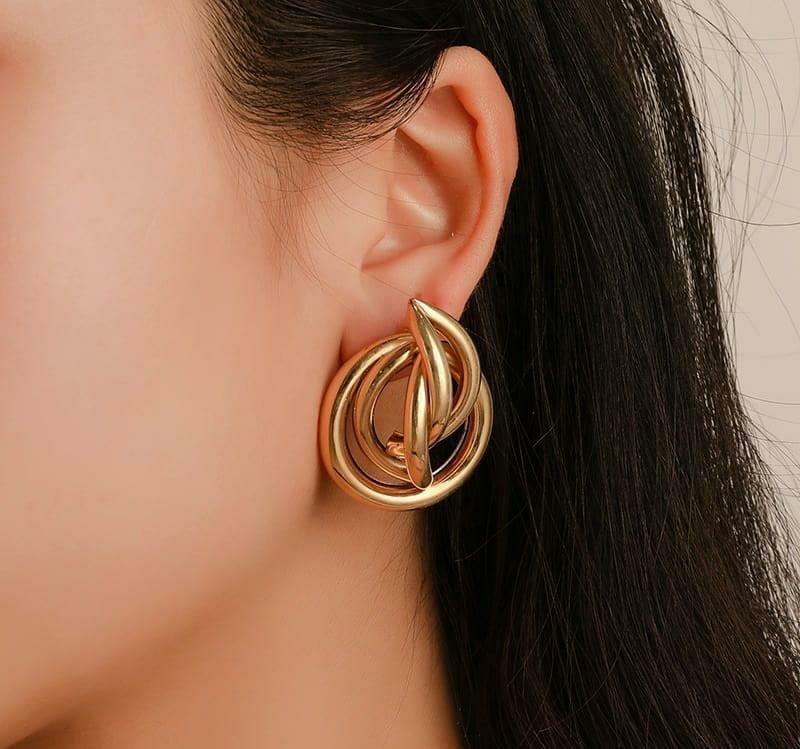 Golden Tangle Earrings for Women, Premium Quality, Durable, New Arrival, Best Price in Pakistan