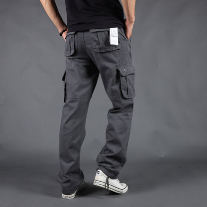 Men Loose Cargo Pants Multi-Pocket Winter Plus Size