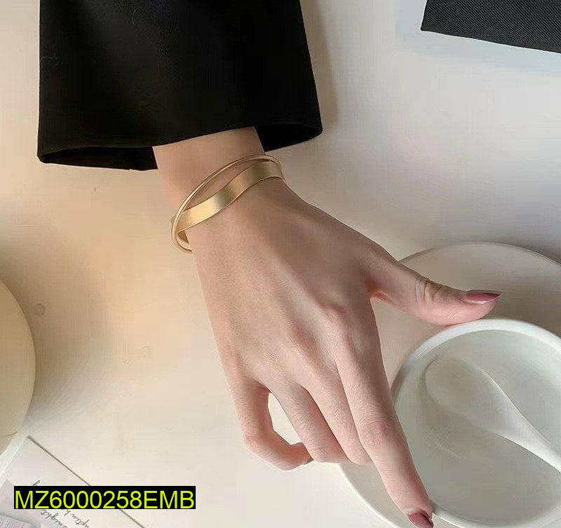 Women Zigzag X Gold Plated Bracelet Lightweight Party Wear