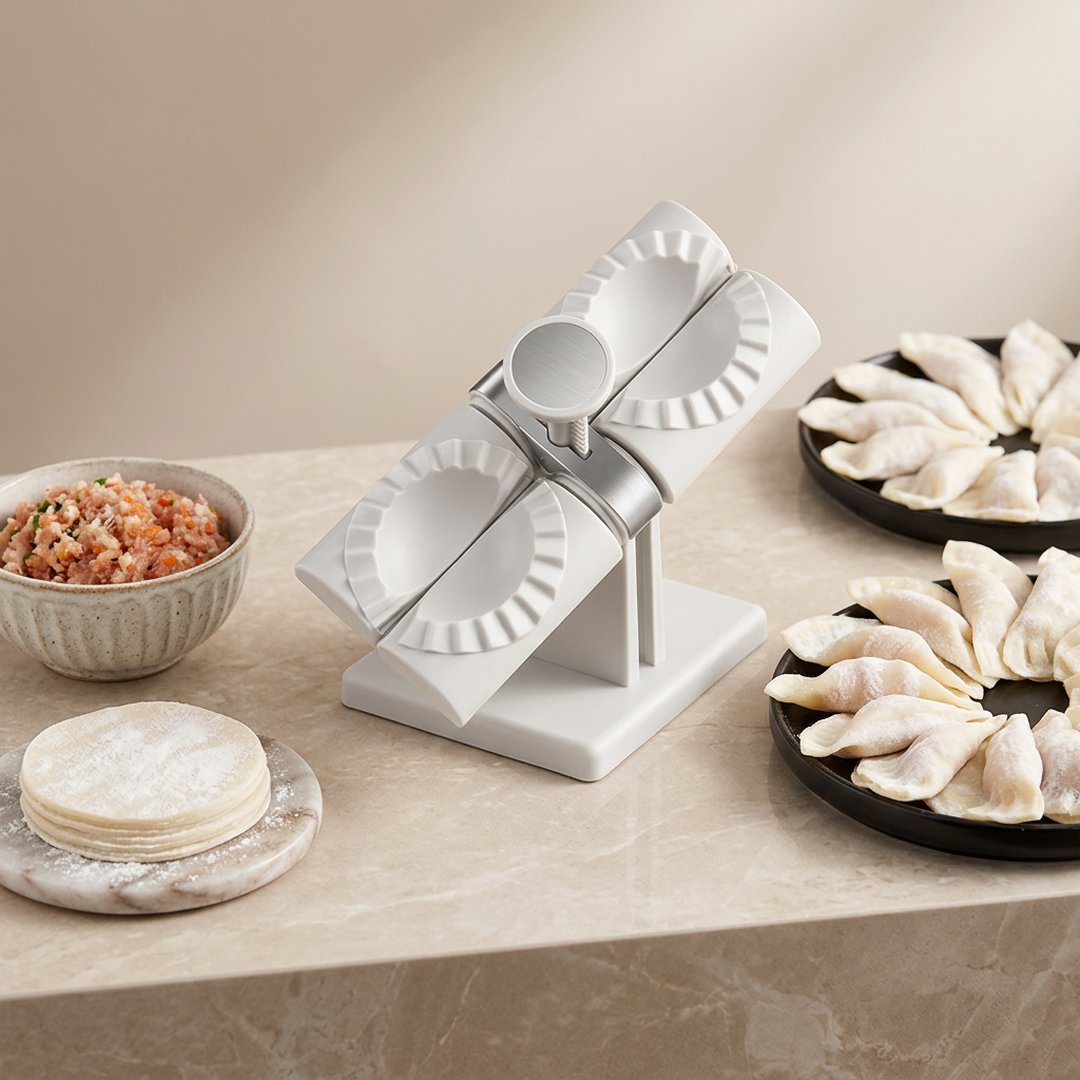 Automatic Dumpling Maker White Kitchen Tool