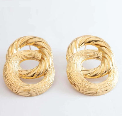 Gold Plated Ring Stud Earrings for Women