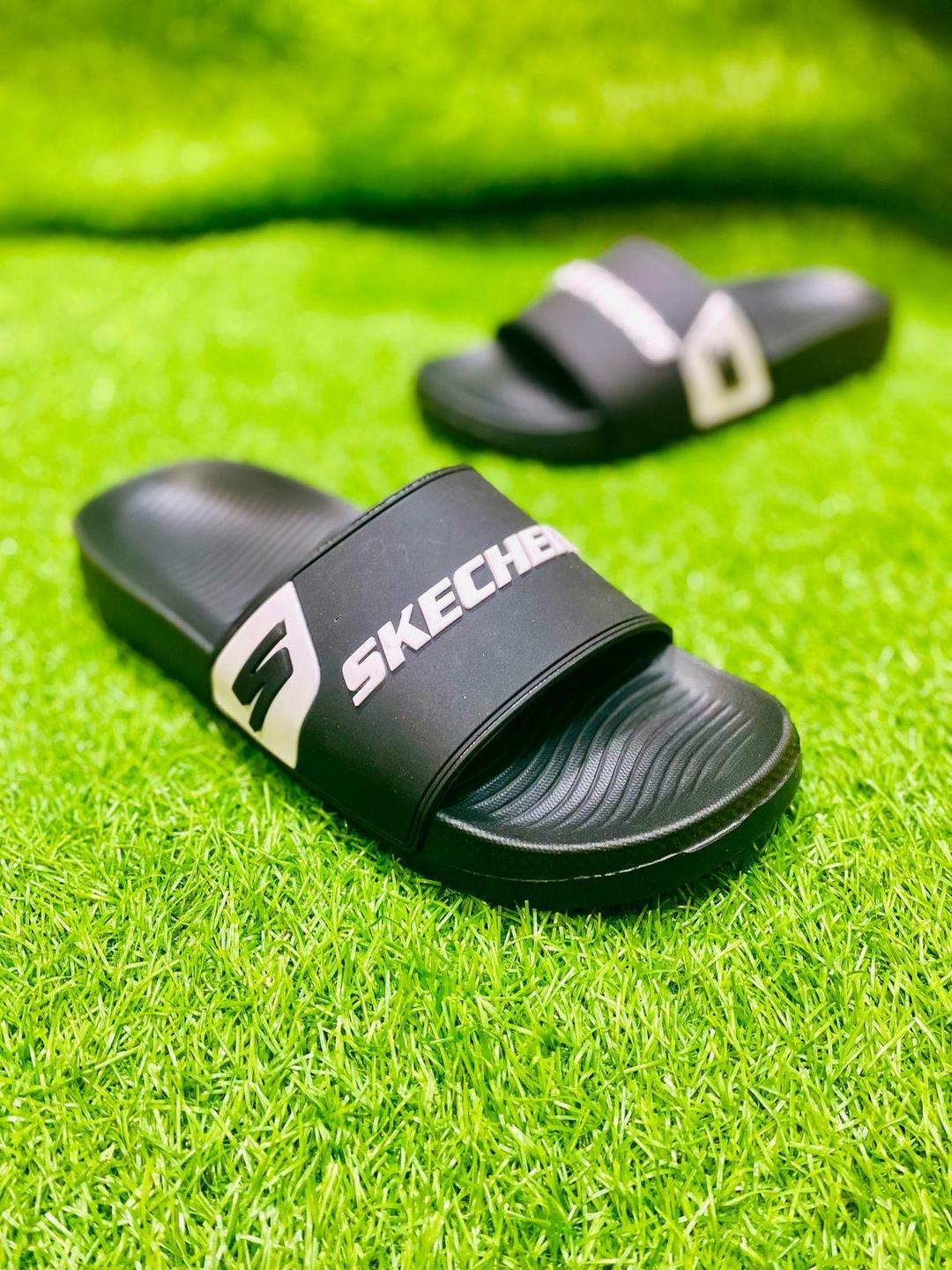 Men's Black PU Leather Slide Slippers Size 7-10