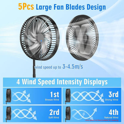 Rechargeable Desk Fan Green 20W Portable