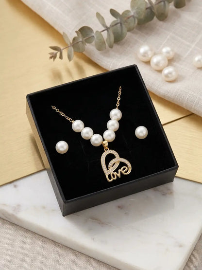 Modern Design Gold Plated Crystal Pendant Set