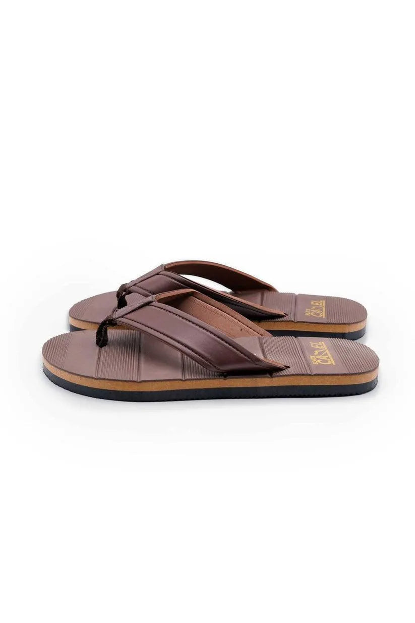 Men Brown Textured Flip Flops Lightweight Casual Sandals