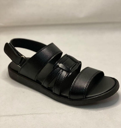 Black Leather Sandals for Men Women Pakistan Warm Weather