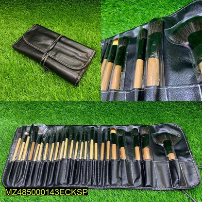 24-Piece Synthetic Makeup Brushes Set Black