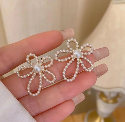 Silver Plated Flower Earrings for Women