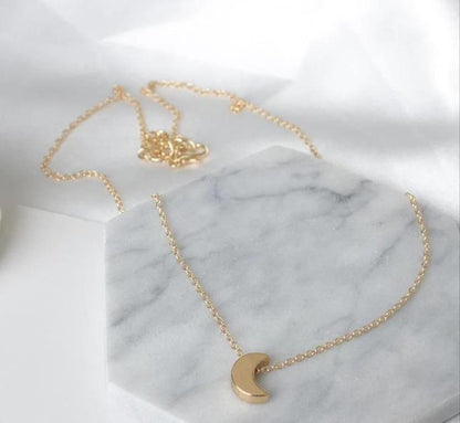 Golden Half Moon Necklace for Women 4g Lightweight Daily Wear