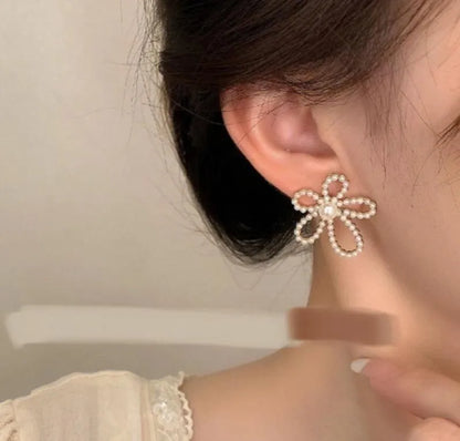 Silver Plated Flower Earrings for Women