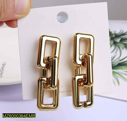Golden Chain Earrings for Women Daily Wear Luxury