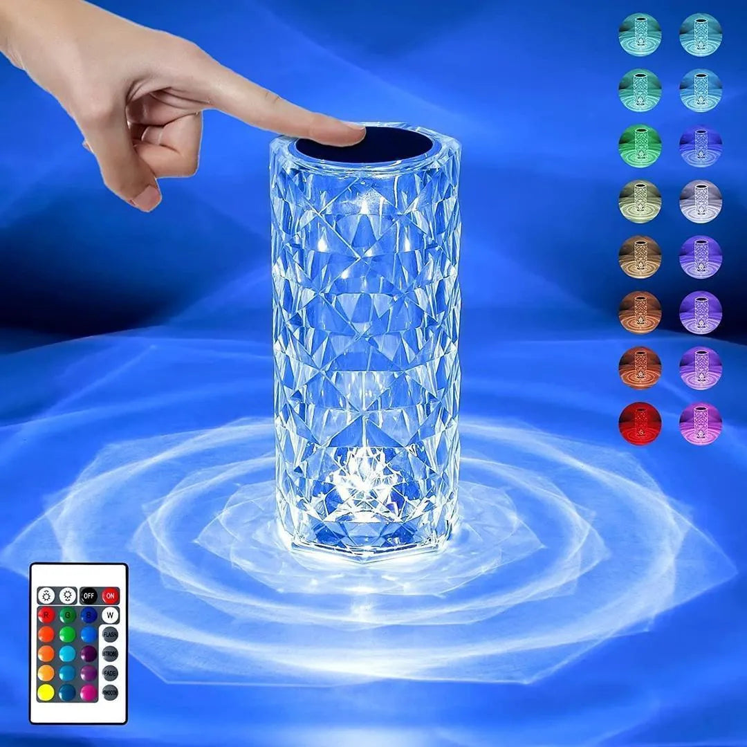 Rechargeable Diamond Table Lamp Gold Multi Color