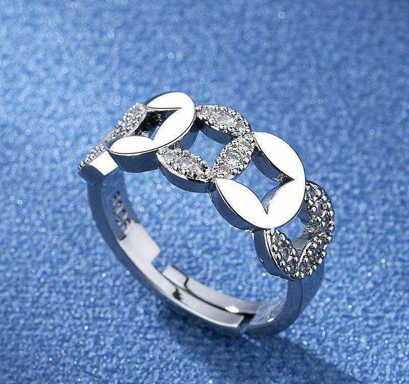 Adjustable Silver Plated Ring for Women