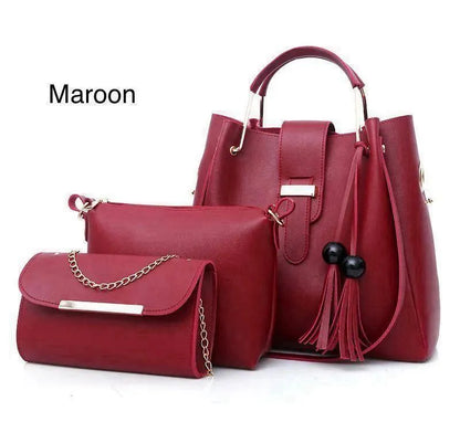 Blue Rexine Handbag Set for Girls