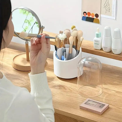 360 Degree Makeup Brush Organizer White ABS
