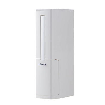 Modern Toilet Brush & Trash Can Set White Plastic