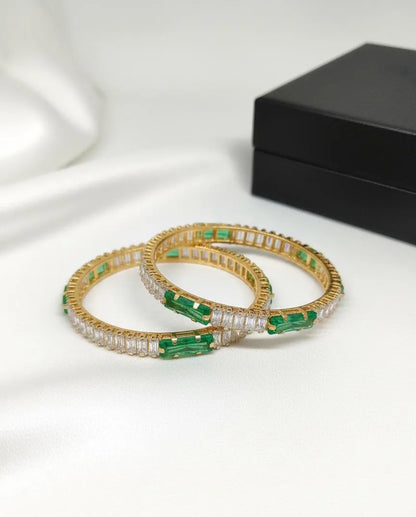 Green Emerald Bangle Set for Women Wedding Party Wear