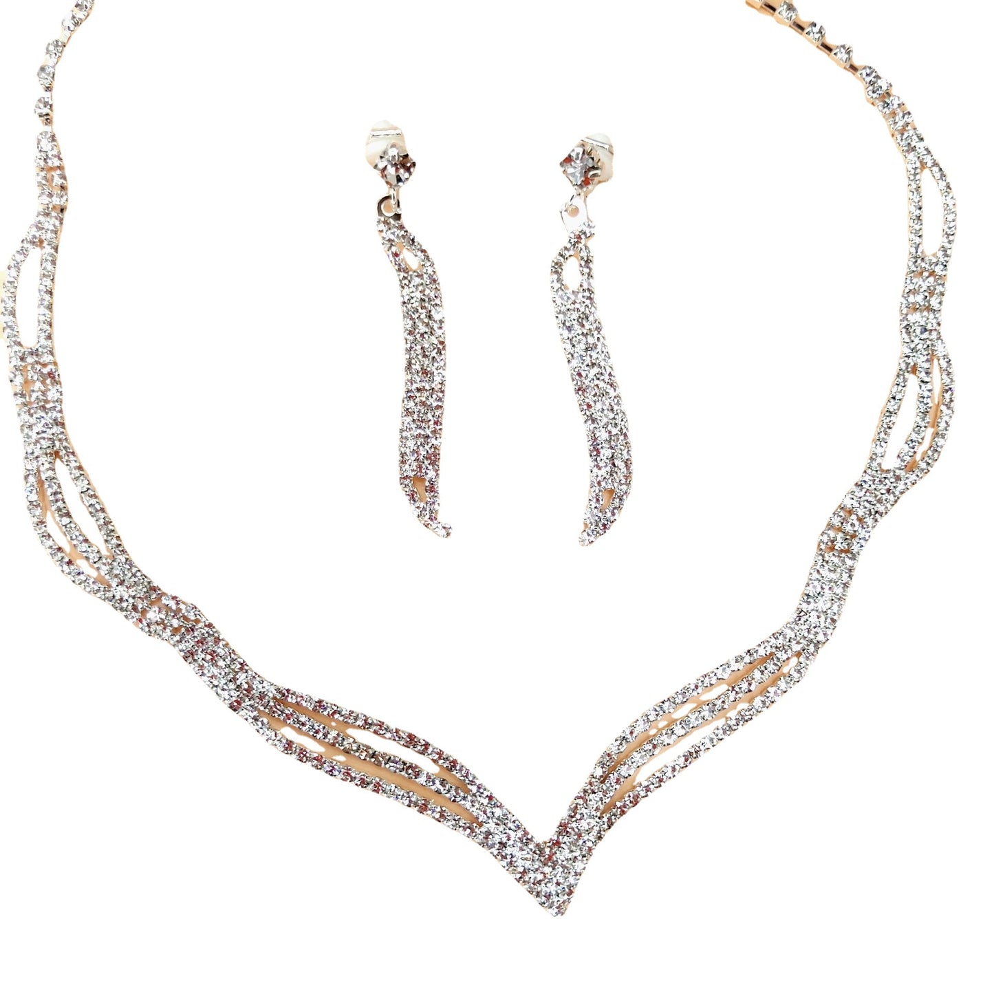 Sparkling Rhinestone 3-Piece Jewelry Set for Pakistani Women