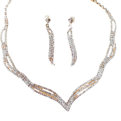 Sparkling Rhinestone 3-Piece Jewelry Set for Pakistani Women