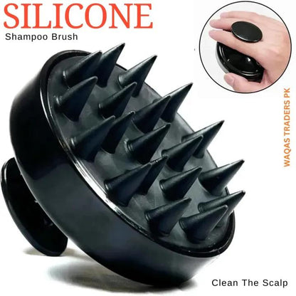 Silicone Scalp Massager Brush Pink Black