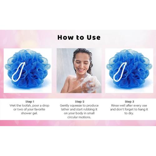 Premium Quality Bath Scrubber Blue Plastic Pack of 3