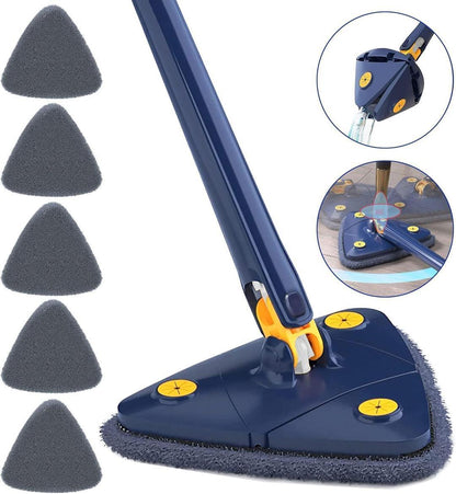 Compact Blue Mop with Microfiber Pads for Home Office