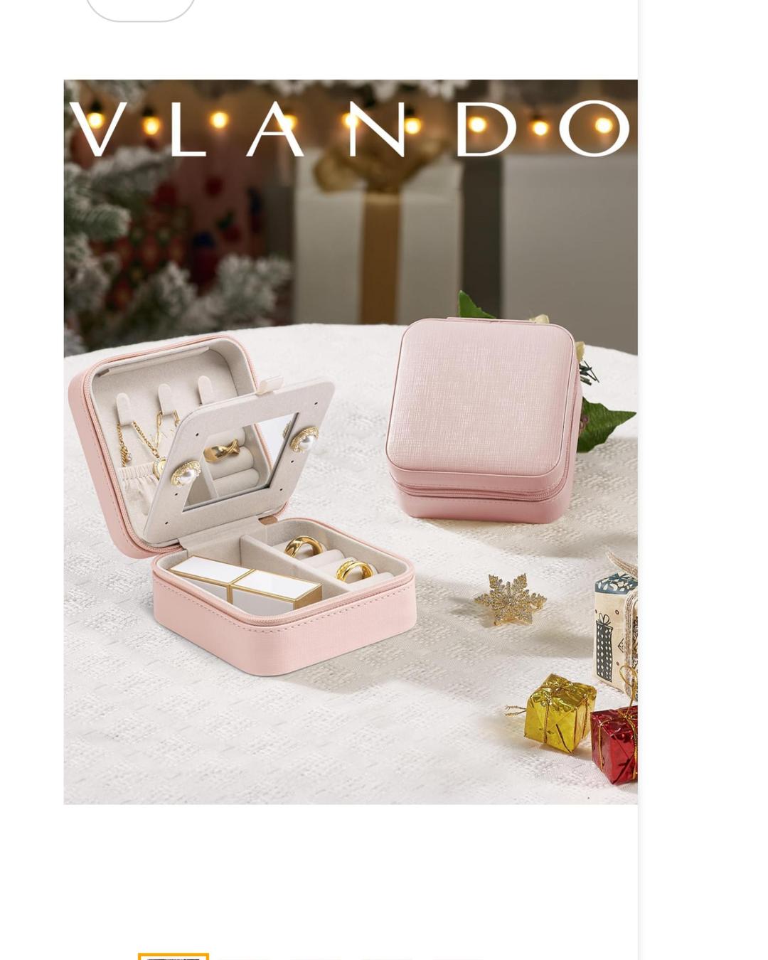 2-Piece Jewelry Storage Box Set Pink Rubber Multi Layer