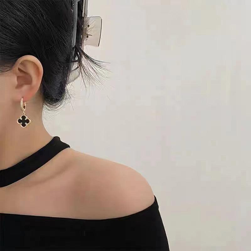 Black Gold Plated Earrings for Women, Elegant & Lightweight
