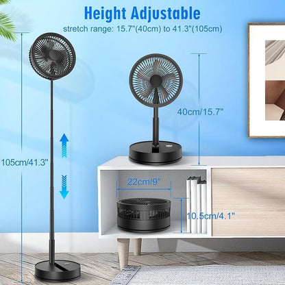 Rechargeable Desk Fan Green 20W Portable