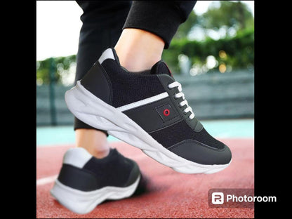 Men Black Fancy Sports Shoes with Laces